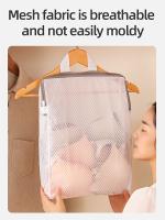 Bolsa De Ropa Con Malla De Panal Y Cierre Para Lavandería Organizador Multifuncional De Ropa Para Dormitorio Y Baño Con Montaje En La Pared Material De Poliéster - details 5