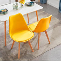 ORION91 Silla SIRIO Color Amarillo Curry Asiento Acolchado Piel Sintética y Patas Haya 54x81x48cm Comedor Oficina Salón Teletrabajo Cocina - SpazioLuzio - details 2