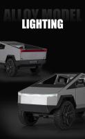 Modelo De Camión Tesla Cybertruck 1/24 En Aleación De Metal Juguete De Simulación Con Sonido Y Luz Vehículo Off-Road Para Niños - details 4