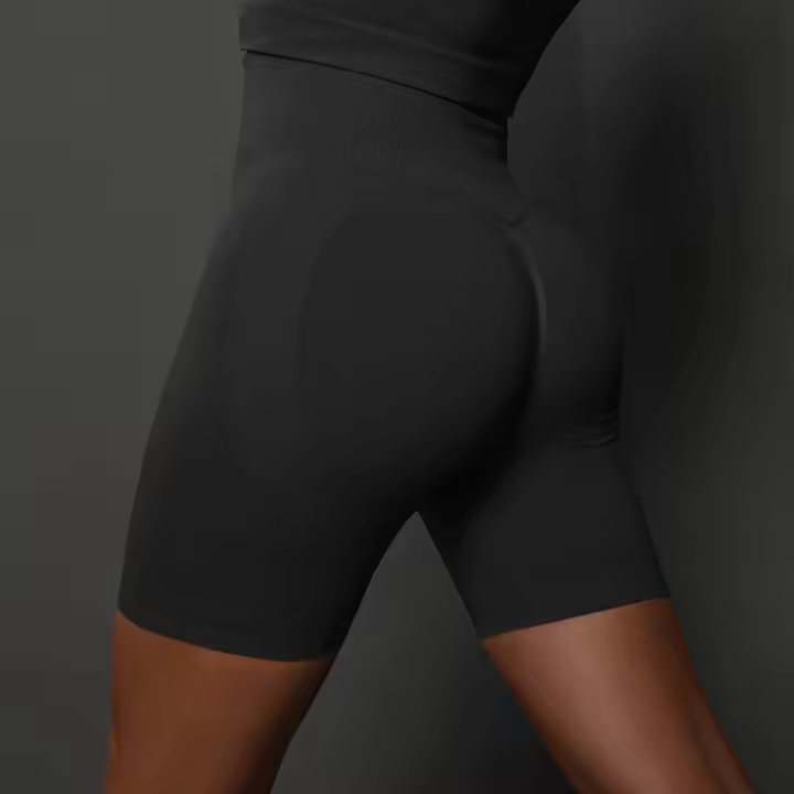 Shorts De Yoga Para Mujer Deporte Cortas De Cintura Alta Sin Costuras Para Gimnasio Y Ciclismo Elevador De Glúteos Fitness - 1