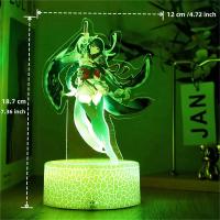 Lámpara 3D Genshin Impact Luz Nocturna LED Figuras Anime Zhongli Raiden Shogun Control Remoto RGB Colores De Sueño Decoración Para Habitación De Niños Regalos Para El Hogar - details 6