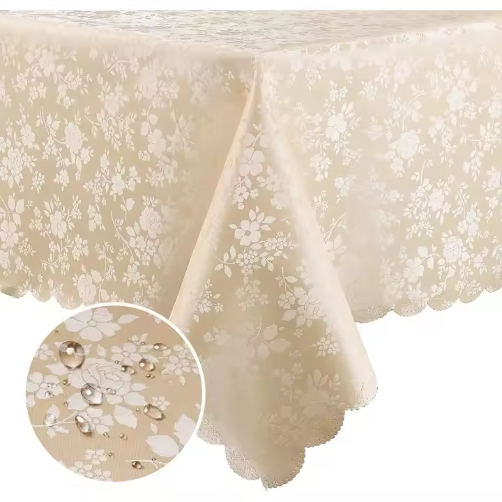 Mantel rectangular de vinilo resistente al agua y lavable para cocina - 1