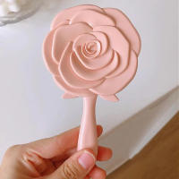Espejo De Mano De Vainilla 3D Estéreo Retro En Forma De Rosa Para Maquillaje Espejo Compacto Regalo De Cumpleaños Para Niñas - details 1