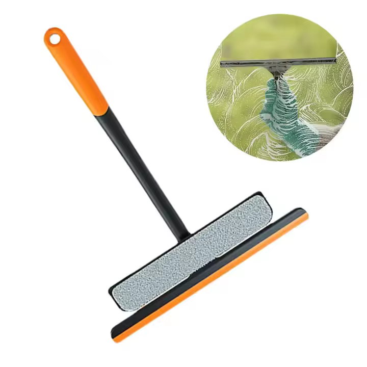 Escobilla De Ducha Para Vidrio Con Mango Limpieza De Ventanas Y Paredes Herramienta De Limpieza Del Hogar Con Gancho Para Colgar El Escobillón - 1