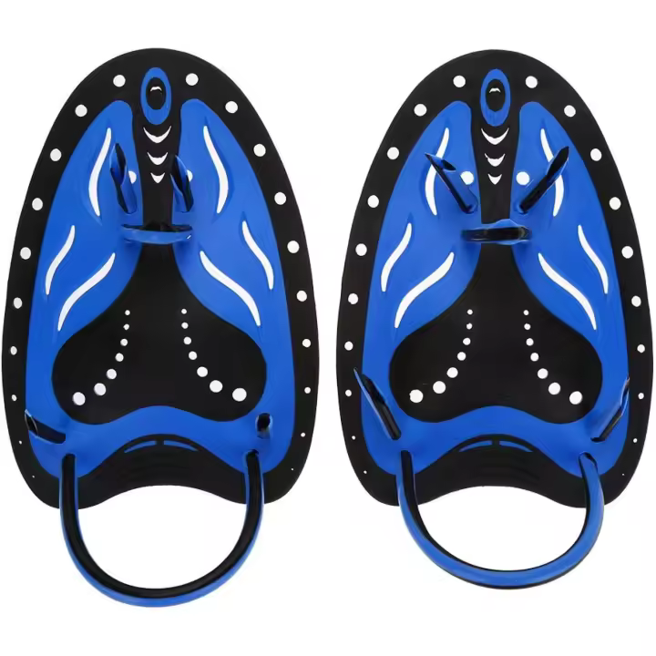Aletas de Mano, paletas de Mano para natación, Entrenamiento de Buceo Ajustable, Aletas de Aleta de Mano, Equipo de Guantes, paletas de Entrenamiento de natación Profesional(L-Azul) - 1