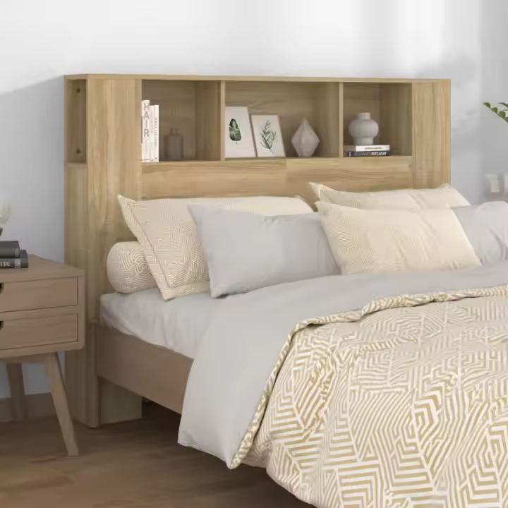 vidaXL Mueble cabecero color roble Sonoma 140x18,5x104,5 cm - 1