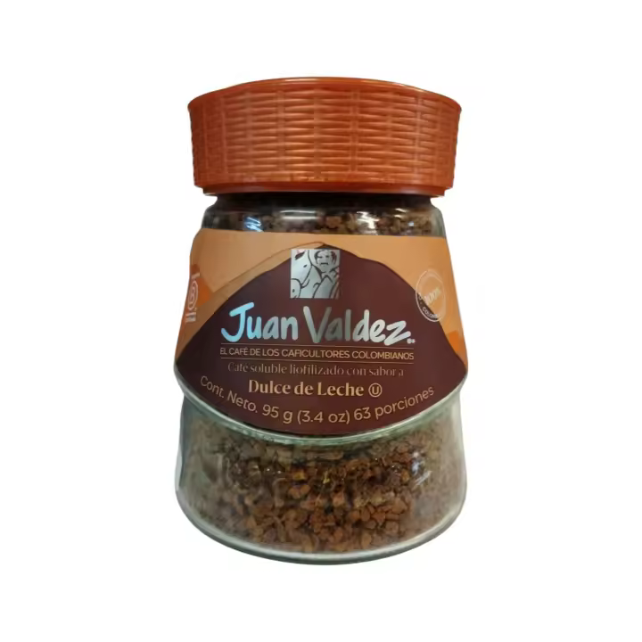 CAFE JUAN VALDEZ - CAFE COLOMBIANO - CAFE SOLUBLE LIOFILIZADO CON SABOR A DULCE DE LECHE - 95 G - 1