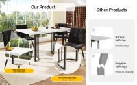 【Mejor venta】juego de Mesa de Comedor 5 piezas | Mesa retráctil para 4 personas (140 × 80cm) + 4 Sillas | Marco Metálico Robusto | Asiento en Terciopelo Negro | Diseño Moderno para Cocina y Comedo - details 2