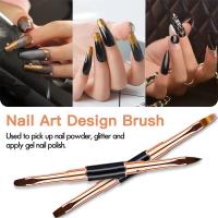 Set Profesional De Pinceles Para Uñas 5pcs Doble Finalizaci\u00f3n Para Líneas Largas Y Detallado De Uñas Línea Fina De Cobre - details 2