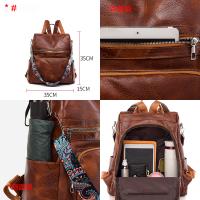 Mochila 3 en 1 para mujer, bolso de hombro femenino, Vintage, de cuero suave, Mochila de viaje de lujo para niña - details 29