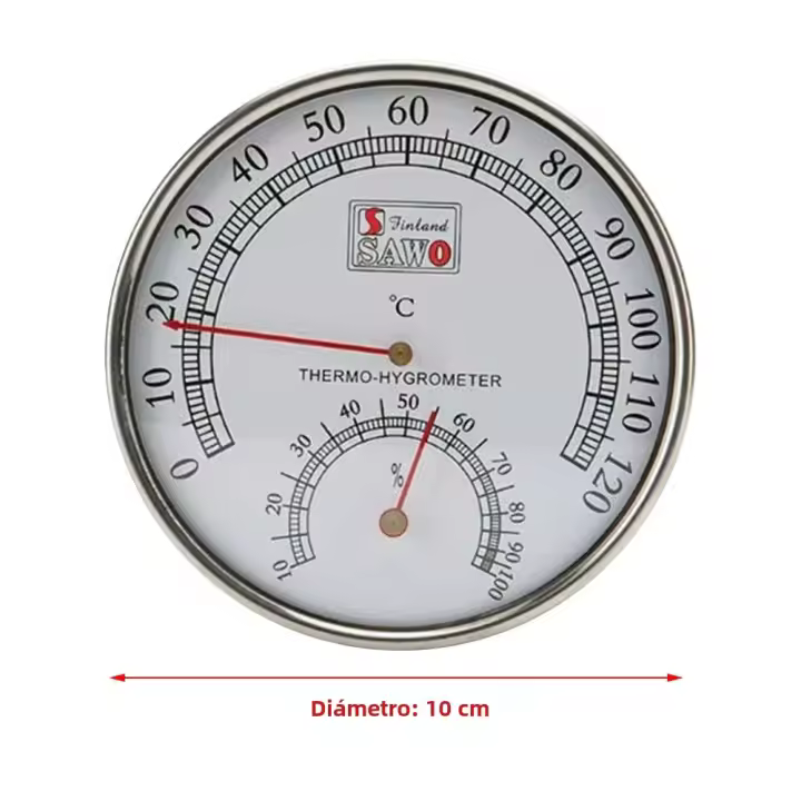 Termómetro Y Higrómetro De Acero Inoxidable Para Sala De Sauna Medidor De Temperatura Y Humedad Para El Hogar Con Rango De Precisión De ±2 °C Para Temperatura Y ±7% Para Humedad - 1