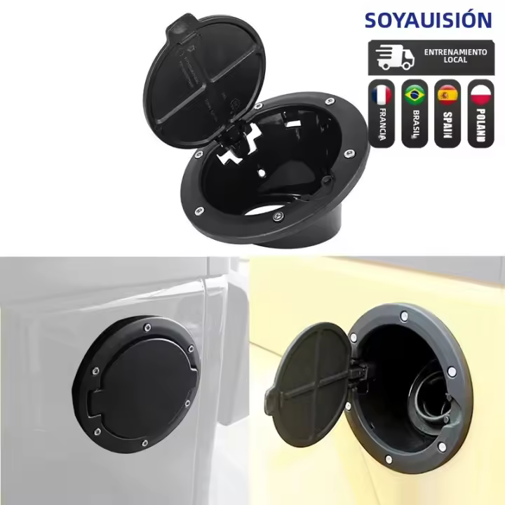 Cubierta De Tanque De Combustible Negro Pulido De Acero Para Jeep Wrangler JK JKU Sin Limites Rubicon Sahara Con Tapa De Tanque Y Accesorios - 1