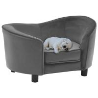 vidaXL Sofá para Perros Felpa y Cuero Sintético 69x49x40 cm Acolchado Color Gris oscuro,  Negro,  Gris y mas - details 0