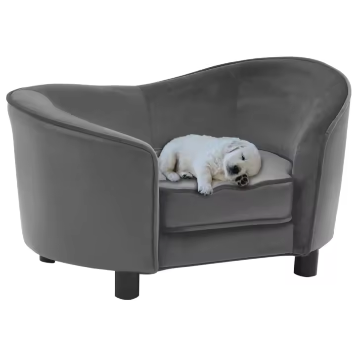 vidaXL Sofá para Perros Felpa y Cuero Sintético 69x49x40 cm Acolchado Color Gris oscuro,  Negro,  Gris y mas - 1