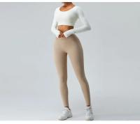 Top Deportivo De Manga Larga Para Mujer Sexy Cruzado En La Espalda Rápido Secado Yoga Gimnasio Entrenamiento Crop Top Casual - details 21