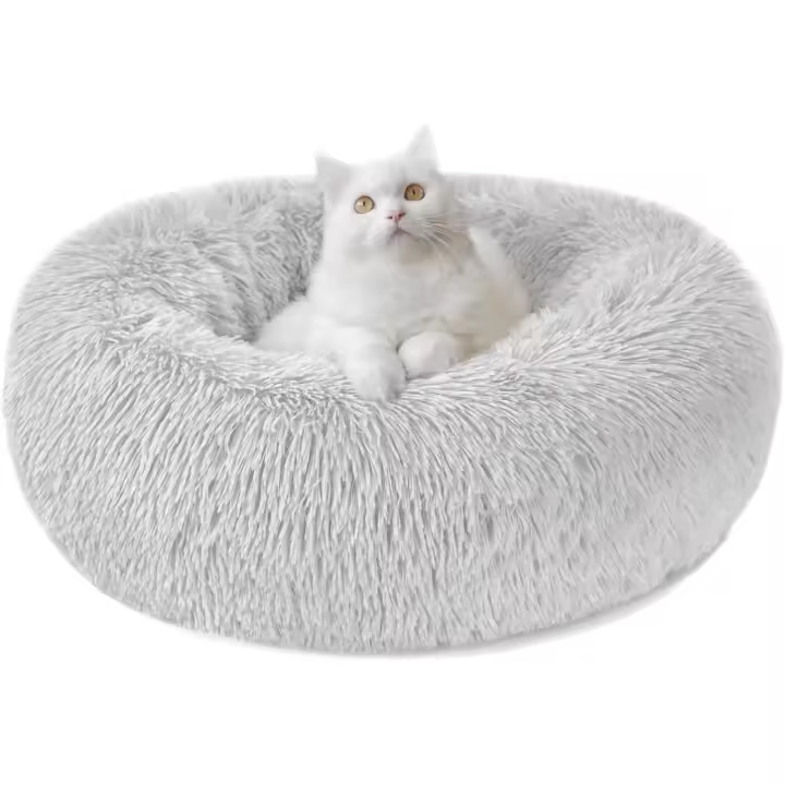 Cama para Gatos y Perros Pequeños-Fundas Cama Antiestres para Perros y Gatos, Cama para Perros Relajante y Lavable, Gris Oscuro, M-50cm/19.7in - 1