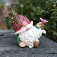 Estatua De Hadas De Resina Divertida Para Jardín 1pc Mini Figura De Elfos Decoración Para El Hogar Impermeable - details 0
