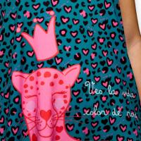 Anabel Lee - Vestido Pantera Rosa Animal Print Leopardo Azul y Negro - details 7