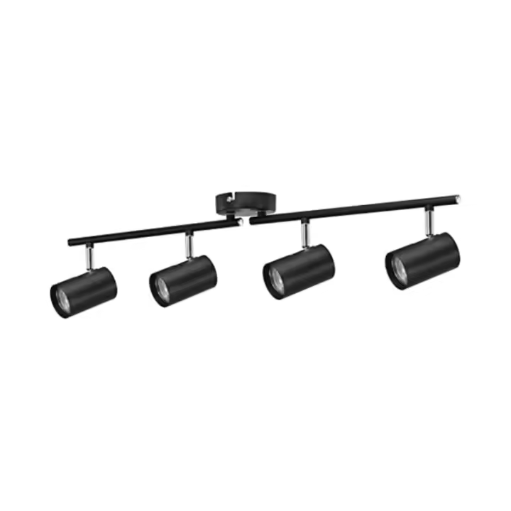 Lámpara De Techo LED Ajustable Para Sala De Estar Dormitorio Y Cocina Decoración Negra Con 2/3/4 Cabezas Rotativas Diseño De Iluminación Spot - 1