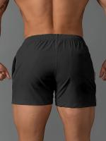 Shorts De Verano Para Deportes De Running Para Hombres Corte Ajustado Tres Puntos Con Bolsillo De Cremallera Rápido Secado Entrenamiento Fitness - details 10