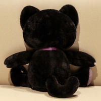 Muñeco De Peluche Gato Esqueleto Negro Kawaii Creativo Animal De Peluche Cojín Gótico Para Niños Regalos De Halloween Tamaño 40cm Relleno De Algodón PP - details 8