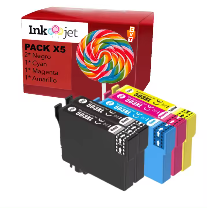 Epson Cartuchos de Tinta 503XL Compatible Pack 5 para XP 5200, XP 5205, WF-2960DWF, WF-2965DWF - 1
