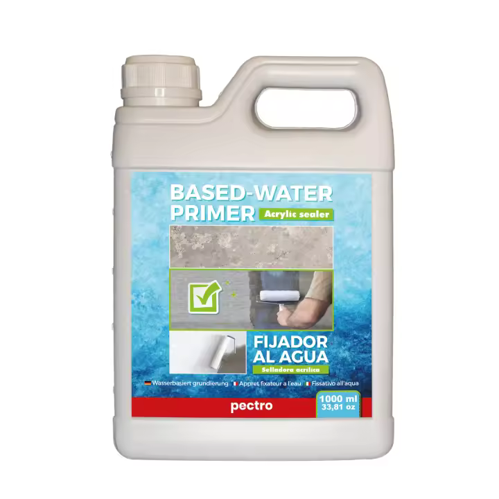 PECTRO Fijador al agua 1000ml - Imprimacion pintura paredes - Selladora acrílica para fijar la pintura en superficies porosas, pintadas o de obra nueva - Adherente antihumedad - 1