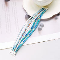 Pulsera De Cuero Genuino De Moda Con Hebillas Tejidas Y Cuentas Bohemias Para Mujer Y Adolescentes Cierre Magnético Hecho a Mano - details 16