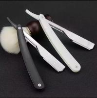 Afeitadora Manual Profesional De Acero Inoxidable Cuchillo De Barba Para Hombres Corte Recto Con 10 Hojas De Cuchillo - details 0