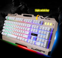Teclado Mecánico G700 Impermeable Con Soporte Para Móvil Estilo De Negocios Luz Metálica Teclado De Juego USB 104 Teclas - details 5
