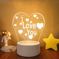 Lámpara De Noche LED Romántica En Forma De Balón Corazón Acrylic Regalo Para La Mujer En Día De San Valentín Decorativa Para Mesa - details 3