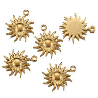 5pcs Encantos Del Sol Vintage En Color Oro Acero Inoxidable Colgante Para Mujeres Hombres Accesorio De Joyería DIY Para Cadena De Collar - details 2