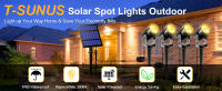 Lámpara Solar 3000K Para Decoración De Jardín Y Arbolares IP65 Impermeable Con 4 Luces LED Cálidas Iluminación De Paisaje De Jardín Y Calle Farol De Pared Solar - details 0