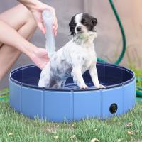 PawHut Piscina Plegable para Perros Gatos Ø80x20 cm Bañera Portátil para Mascotas PVC Antideslizante Múltiples Usos para Interiores y Exteriores - details 1