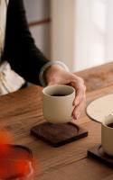 Taza de café japonesa - Tazas de cerámica artesanal para espresso, diseño rústico en gres, ideal para hogar o cafeterías - details 3