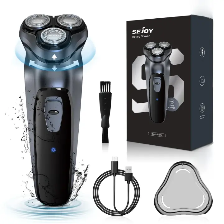Afeitadora Eléctrica Sejoy Para Hombres Recargable a Prueba De Agua Afeitadora Rotatoria Portátil Para Viajes Con Trimmer De Barba Regalo Ideal - 1