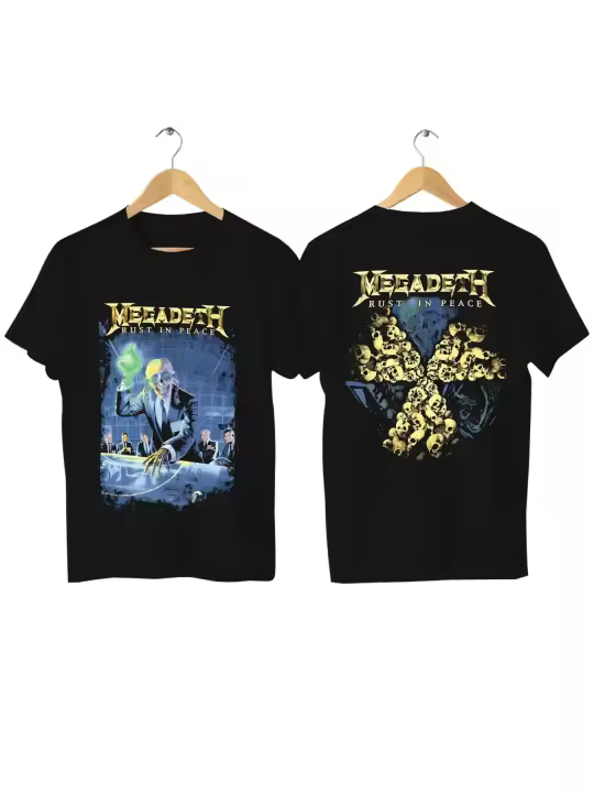 Camiseta De Rock Megadeth 2024 Para Hombres Y Mujeres Estilo Punk Ligera De Algodón Con Cuello Redondo Moda Trendy - 1