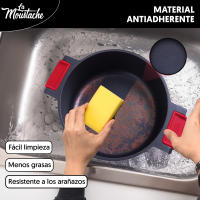 LA MOUSTACHE Cacerola de Aluminio Fundido con Revestimiento de Titanio Tapa de Cristal y Asas de Silicona (Kleiman) - details 0