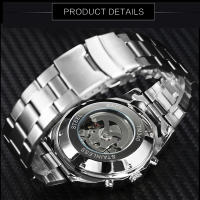 Reloj Mecánico WINNER Clásico Esqueleto Para Hombres Manos Luminosas Correa De Acero Inoxidable Marca De Lujo Forsining Reloj De Pulsera - details 5