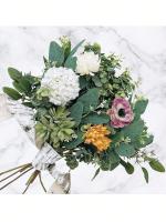 30 Piezas De Hojas De Eucalipto Artificial Con Estem De Moneda Plateada Para Disposición Floral De Boda Y Centros De Mesa - details 0