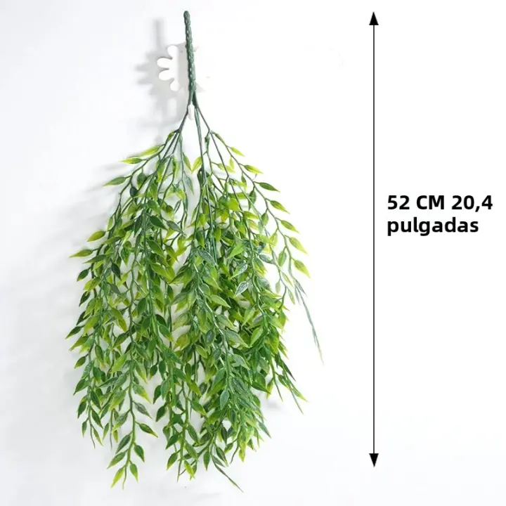 Arbusto De Sauce Llorón Artificial De 50 Cm Ramas De Sauce De Paja Para Decoración De Casa Y Boda Planta Suspendida Verde Simulada - 1