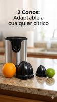 Exprimidor Eléctrico de Palanca 350W | Acero Inoxidable Profesional | Máquina de Zumo para Cítricos con Doble Cono y Sistema Antigoteo | Motor Silencioso y Fácil Limpieza | Desayunos Saludables - details 3