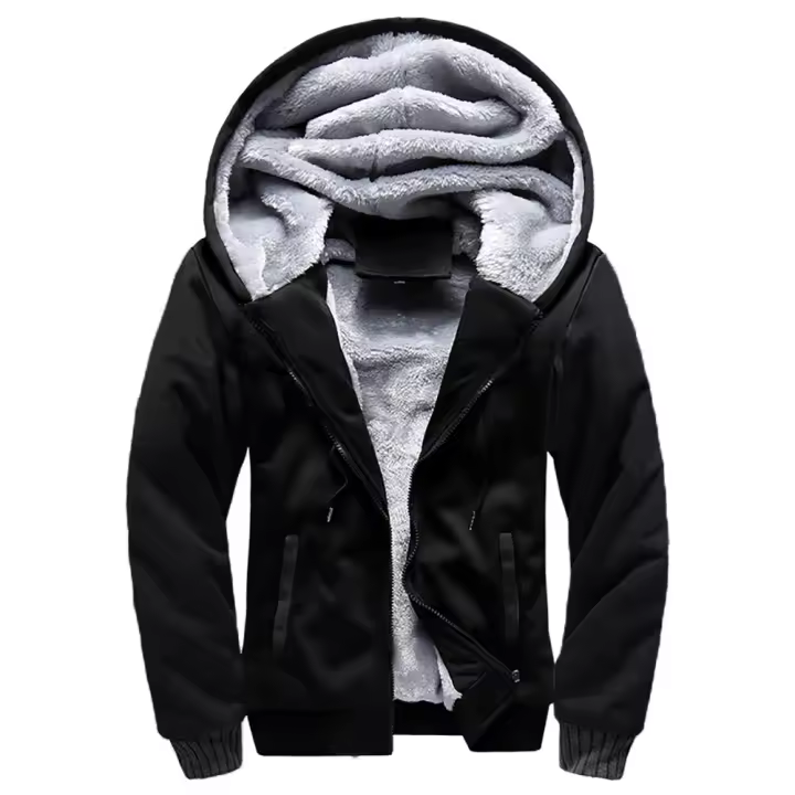 Chaqueta De Fleece Para Hombres Camuflaje Cremallera Y Capucha Abrigo Invernal Manga Larga Casual Streetwear - 1