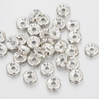 100pcs Cuentas De Cristal Plateado Rhinestone Espaciador Para Pulseras Y Collares Componentes Para Joyería DIY Tamaños Variados - details 0