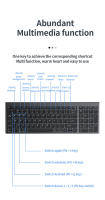 Jomaa Teclado Y Ratón Inalámbricos Ultrafinos USB 2.4G + Bluetooth Recargables Con Funciones Multimedia Para Oficina Doméstica - details 8
