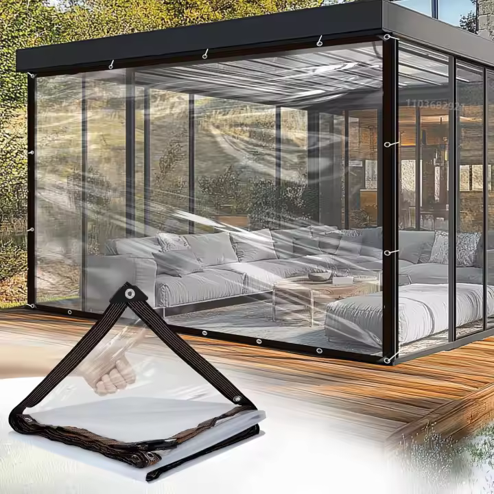 Toldo Transparente Impermeable Y Resistentes De Lona Ligera Cubierta Protectora Para Jardín Color Transparente - 1