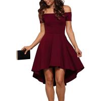 Vestido Midi Asimétrico De Hombro Descubierto Para Mujer Elegante Y Cómodo Estilo Casual Corte Ajustado Transversal Versátil Para Todas Las Estaciones - details 4