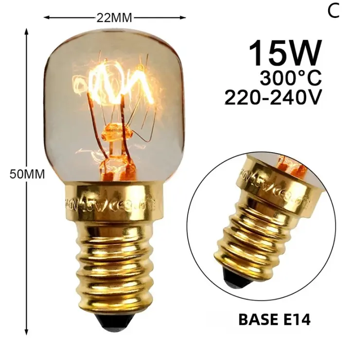  Bombilla LED Para Microondas 2700K E14 220V 15W 25W Alta Temperatura 300℃ Lámpara De Cocina Resistente Al Salitre Para Horno - 1