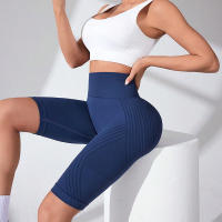 Pantalones de gimnasia sin costuras para realzar glúteos, calzoncillos de yoga de cintura alta, ajustados y abdomen comprimido con efecto "naranja madura" en los glúteos - details 5