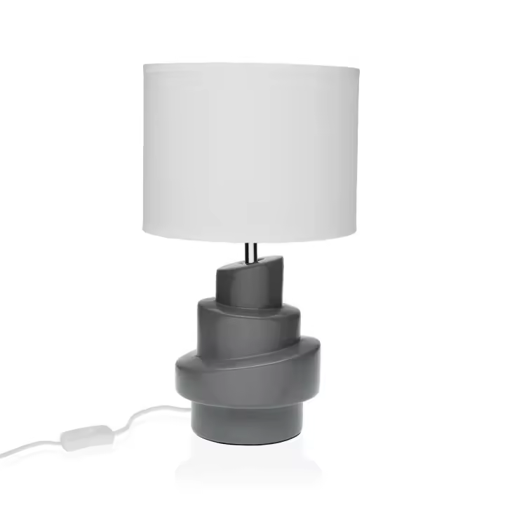 Lámpara de mesa Versa Gris Blanco Cerámica 40 W 20 x 35 cm - 1